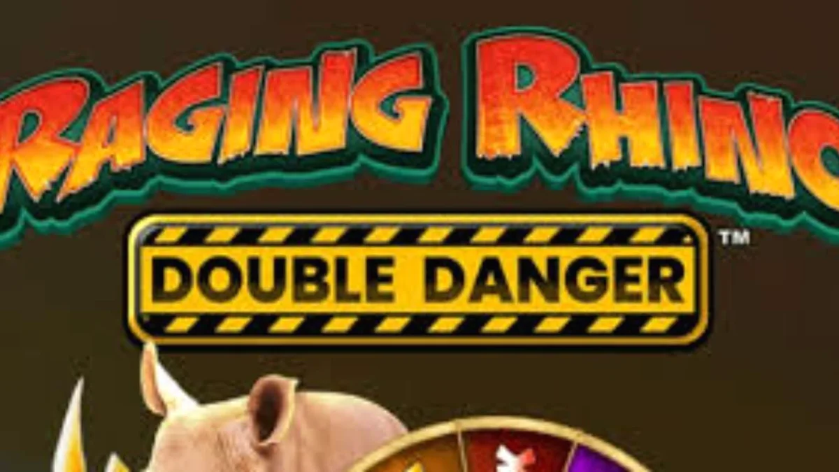 Pemandangan sabana Afrika dengan simbol badak dalam slot Raging Rhino Double Danger